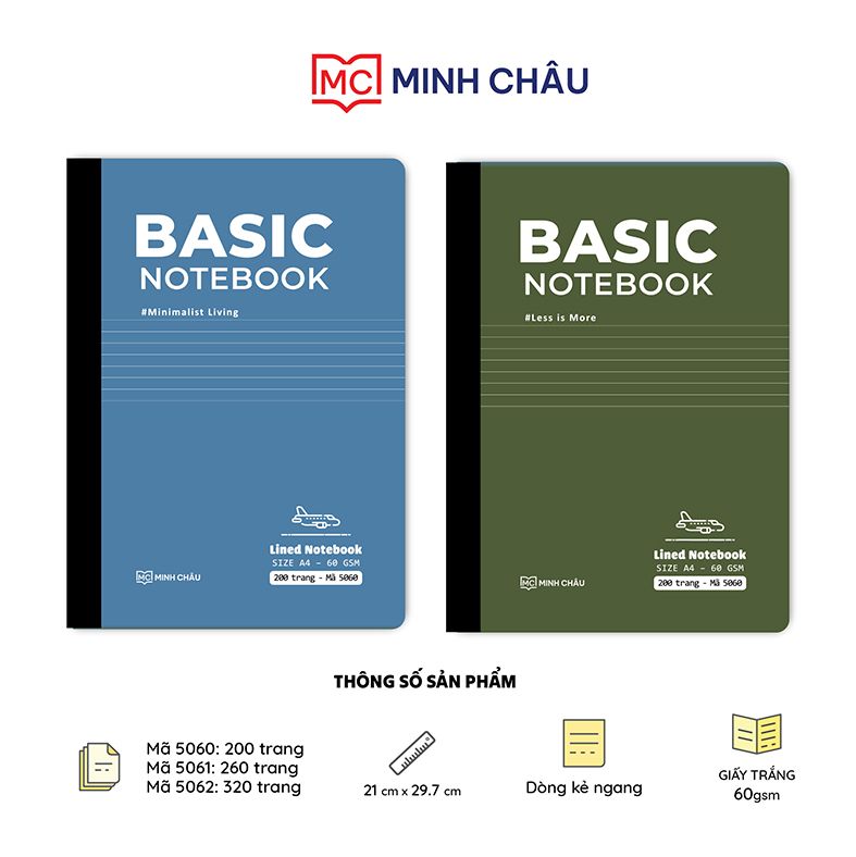 Sổ may dán gáy A4 Basic (Mã số: 5060-5061-5062)