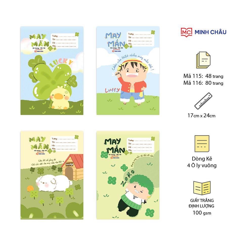 Vở ô ly, 17x24cm, 100gsm (Mã số: 115 -116)