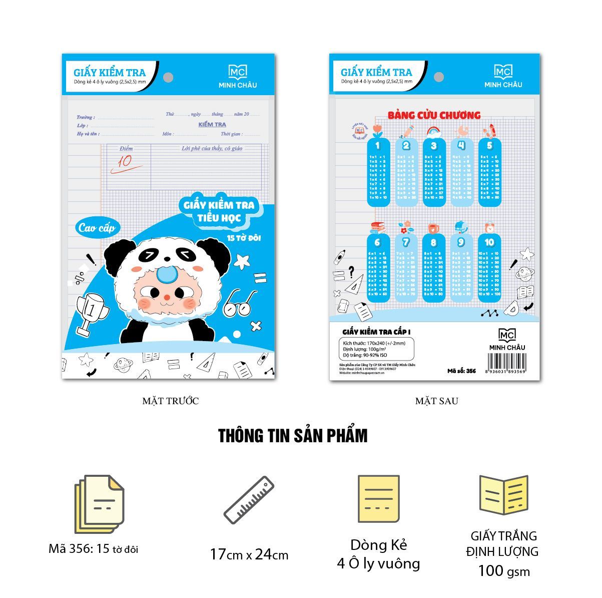 Giấy kiểm tra cấp 1 (Mã số: 356)