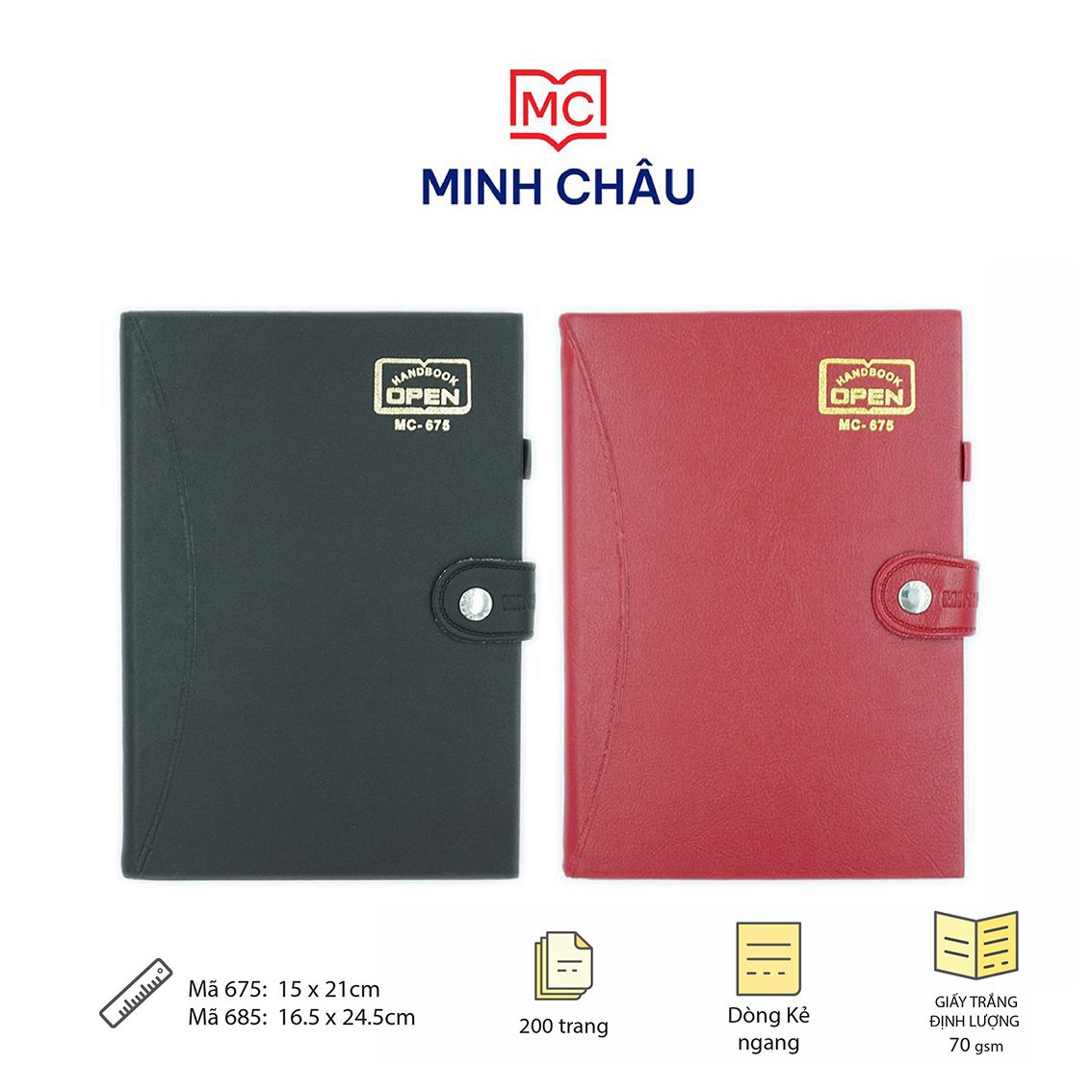 Sổ da khuy bấm (Mã số: 675 - 685)