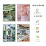 Vở kẻ ngang KT 17.5 x 25, Bộ mẫu Cafe Shop (Mã 2505-2506-2508-2509)