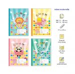 Vở ô ly, 17x24cm, 70gsm, 4 ô ly vuông, Mã 111-112 (Bộ mẫu Kẹo ngọt)
