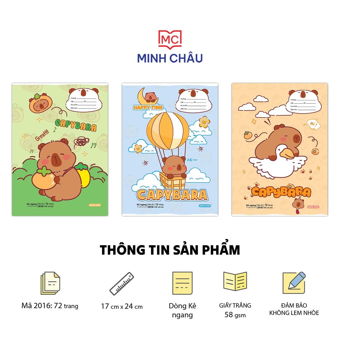 Vở kẻ ngang, kích thước 17 x 24cm (Mã số: 2016)