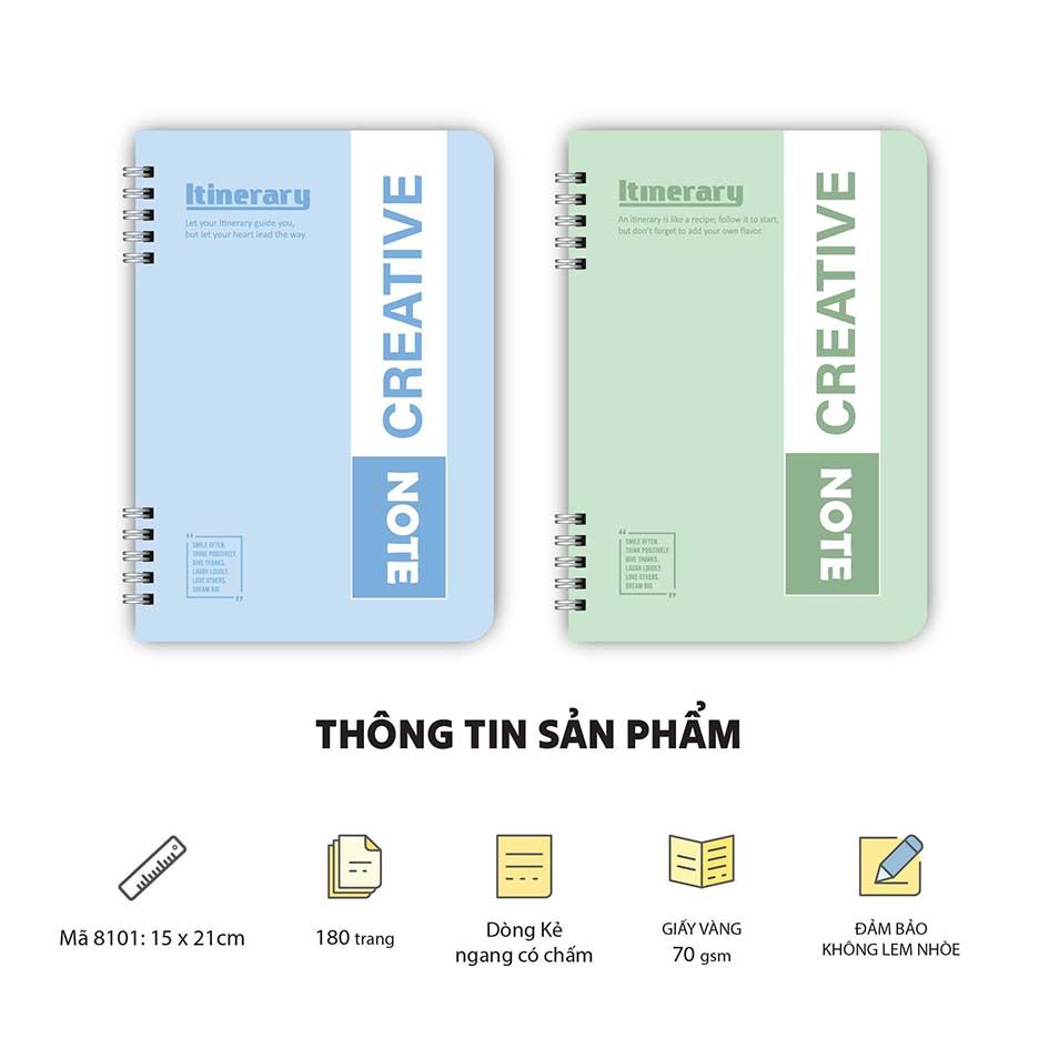  Sổ lò xo bìa bồi A5 (Mã số 8101)