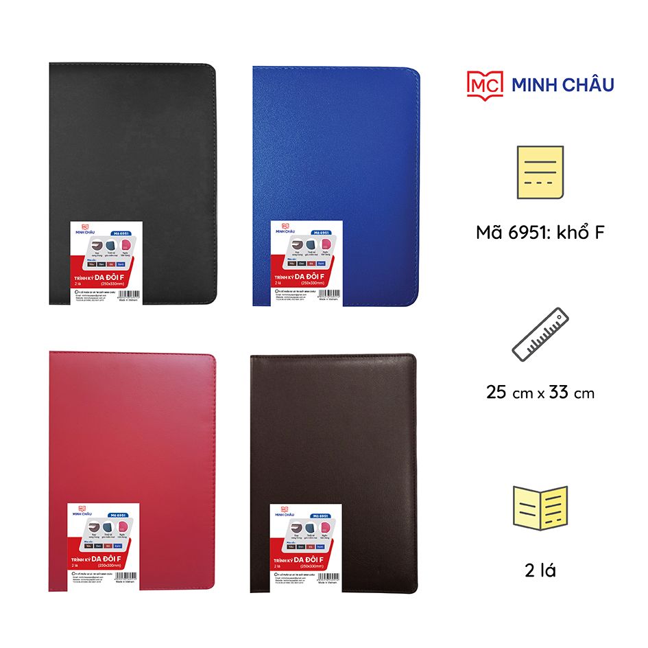 Bìa trình ký da đôi khổ F (Mã số: 6951)